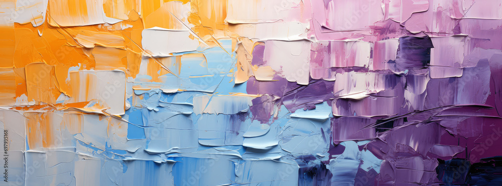 Poster abstract painting background texture with bright colors paint splashes extreme closeup. generative a