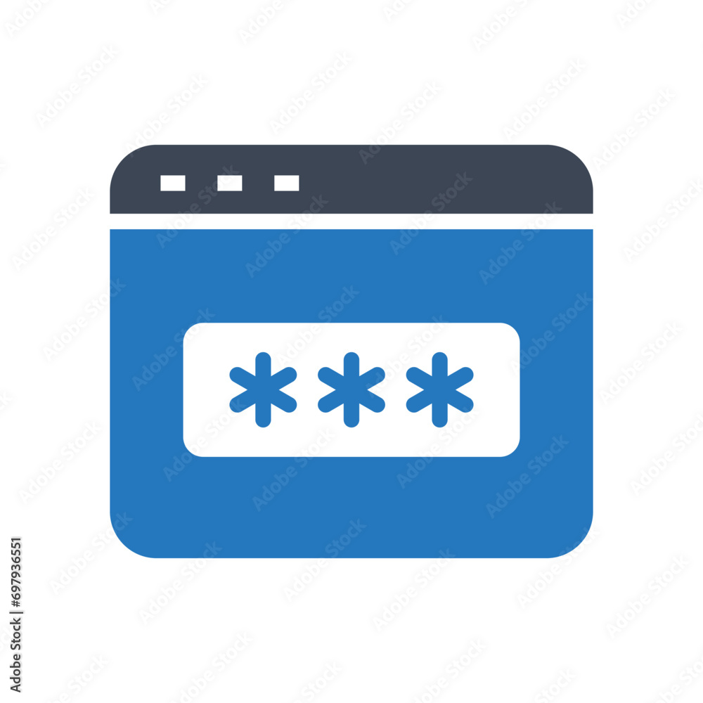 Poster Web browser password vector icon