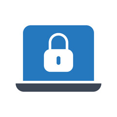 Computer laptop lock vector icon