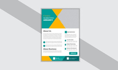 Obraz premium Modern template for a corporate flyer Corporate flyer, vector template, flyer poster design layout.