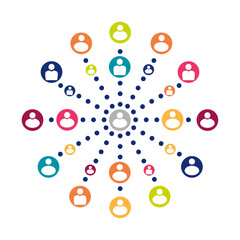 Social media network people connecting all over the world.Network communication group.Internet user group vector illustration.