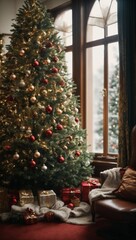 Fototapeta na wymiar decorate the Christmas tree