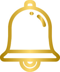 Golden notification bell icon, gold icon
