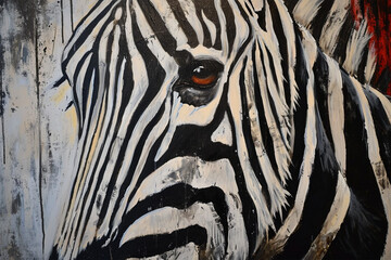 wall painting depicting a zebra