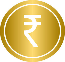 Golden Rupee currency coin