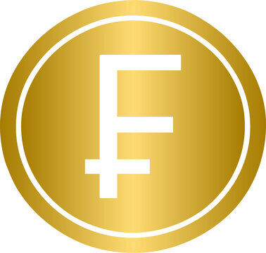 recommend clip art: Golden Franc currency coin