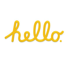 Hello - lettering shine and shadow effect