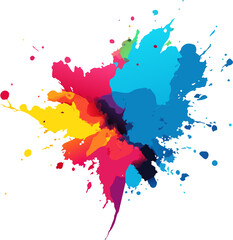 Bright colorful watercolor stain splash splatter brush stroke