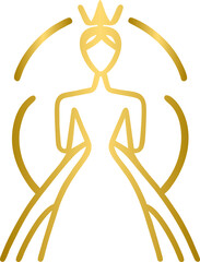 Golden queen with crown	
