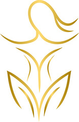 Golden beauty spa logo, gold logo for spa