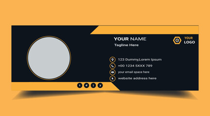 Modern and professional email template,
creative flat, multipurpose, business email Signature design, with author photo place vector