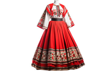 Traditional Russian Outfit on White on a transparent background