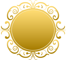 golden vintage frame, floral element for design of monogram, invitations, frame, menu, label