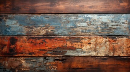 A rustic wooden plank adorned with a spectrum of brown hues, evoking a sense of earthy warmth and natural charm