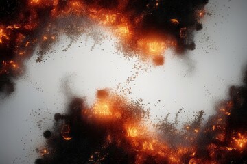 Fire embers particles over black background. Fire sparks background
