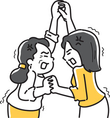 取っ組み合いの喧嘩をする嫁姑