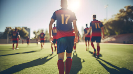 Fototapeta premium Team Soccer Match in Action