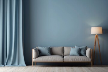 abstract soft blue studio and wall background