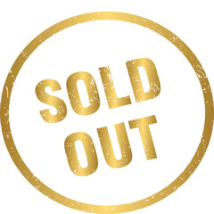 Golden sold out rubber stamp