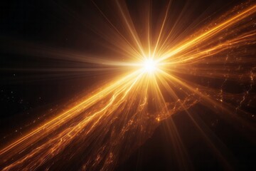 Fototapeta na wymiar glowing abstract sun burst with digital lens flare