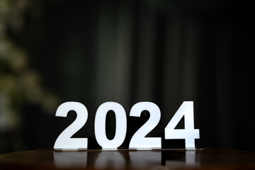 2024 happy new year number on studio background