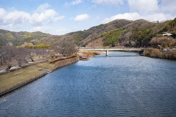 Photo sur Plexiglas Le pont Kintai 錦帯橋から錦川 山口県岩国市