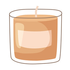 Scented candle. Vector flat illustrations.