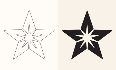 Vector illustration of a star icon set