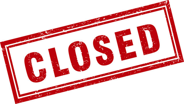 Red closed rubber stamp