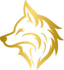 Golden wolf head design
