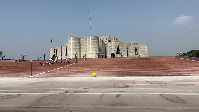 Repair work in the National Parliament Building in Dhaka, Bangladesh.