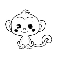 Cute animal, cute monkey character