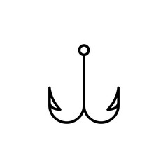 Fishing hook outline icons, minimalist vector illustration ,simple transparent graphic element .Isolated on white background