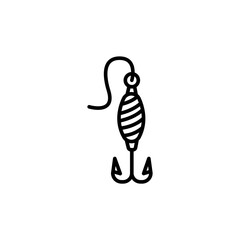 Fishing bait outline icons, minimalist vector illustration ,simple transparent graphic element .Isolated on white background