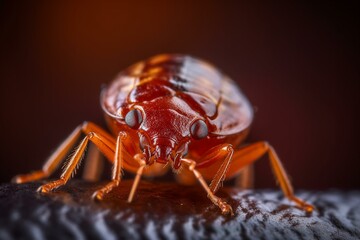 Close up image of a bedbug. Generative AI