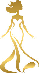 Golden beauty logo, spa, fashion, hair and health	
