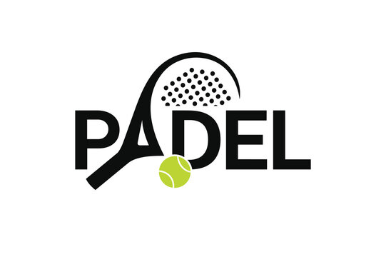 Padel logo, padel racket and ball logo design vector
