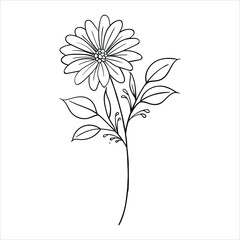 Hand drawing style of flower vector. it is suitable for plant or flower icon, sign or symbol.