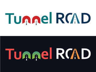 Tunnel logo design template, tunnel typography font logo vector, tunnel road text logo vector 