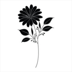 Hand drawing style of flower vector. it is suitable for plant or flower icon, sign or symbol.