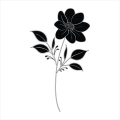 Hand drawing style of flower vector. it is suitable for plant or flower icon, sign or symbol.