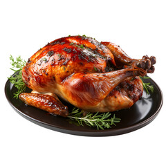 Roasted chicken hip  isolated on transparent background Generative AI	
