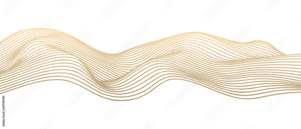 Aufkleber vector abstract line art wavy flowing dynamic gold isolated on transparent background in concept lux