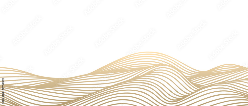 Aufkleber vector abstract line art wavy flowing dynamic gold isolated on transparent background in concept lux