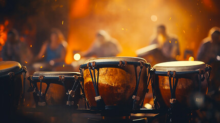 Latin Drums Close-Up Image.