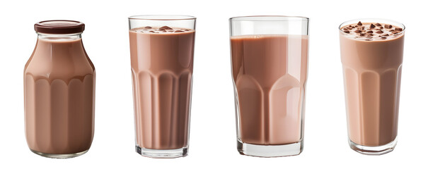 chocolate milk isolated on transparent background, png, Generative Ai