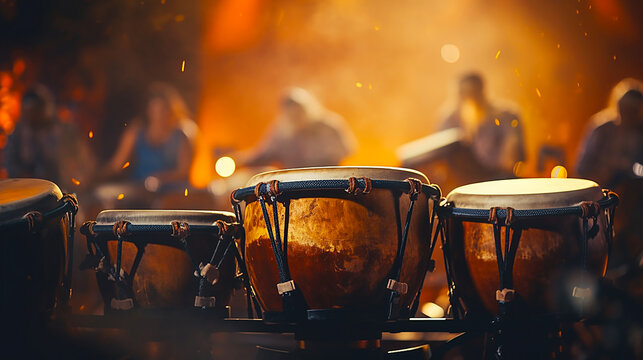 Latin Drums Close-Up Image.