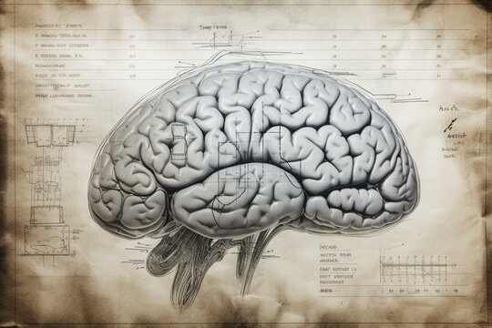 Brain Sketch – Blueprint. Generative AI