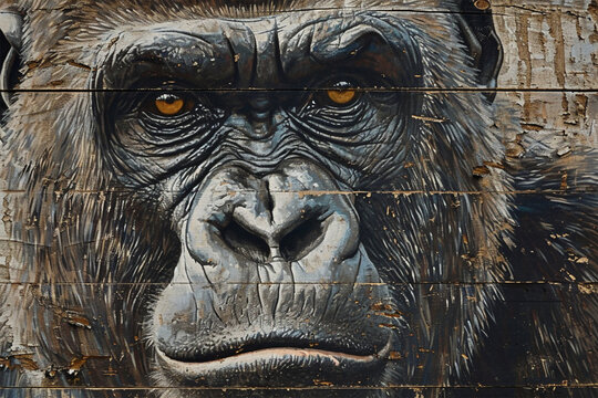 wall painting depicting a gorilla