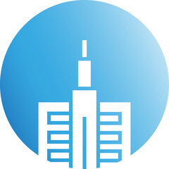 City Tower in Blue Button
